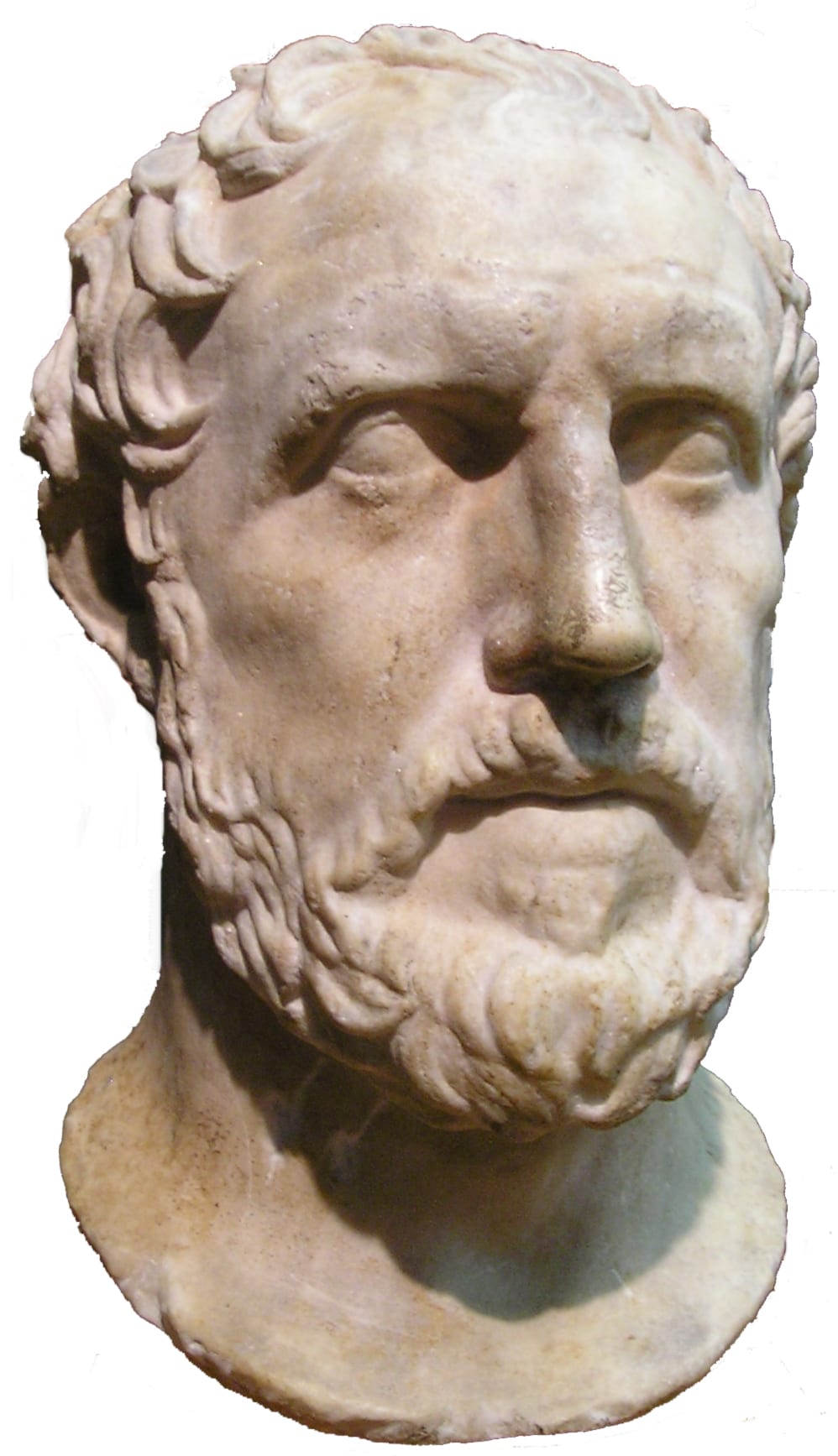 Buste en marbre d'un homme barbu, portrait de Thucydide